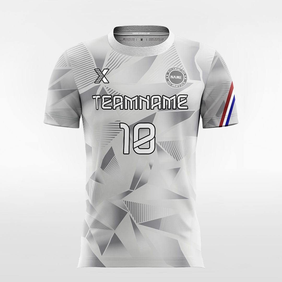 XTeamwear Soccer Jersey 3D Geometry - Women Custom Soccer Jerseys Design Grey