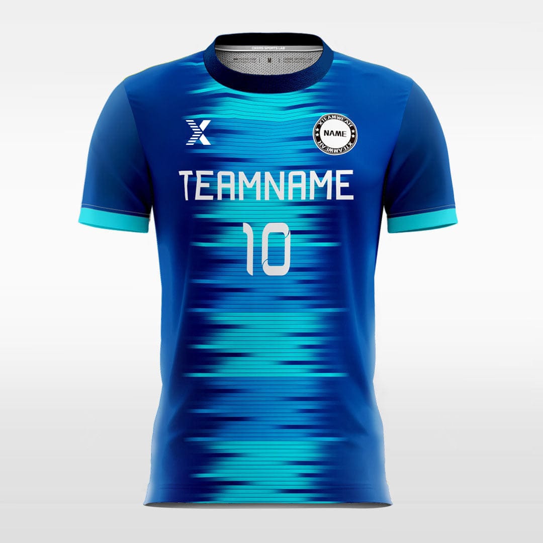 XTeamwear Soccer Jersey 3D Gradient Stripe - Custom Kids Soccer Jerseys Design Blue