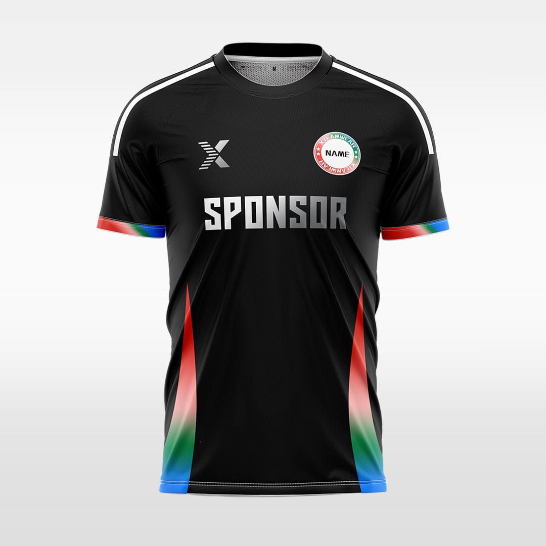 XTeamwear Soccer Jersey black / S Custom Gradient Stripe Soccer Jersey – Modern Fit Round Neck