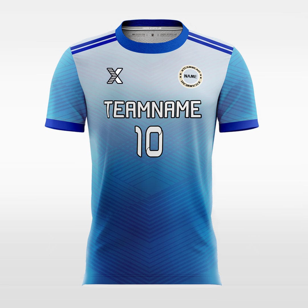 XTeamwear Soccer Jersey Blue Chevron - Women Custom Soccer Jerseys Design Gradient
