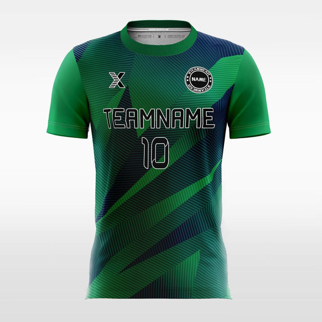 XTeamwear Soccer Jersey Classic Green Moire - Kids Custom Soccer Jerseys Design