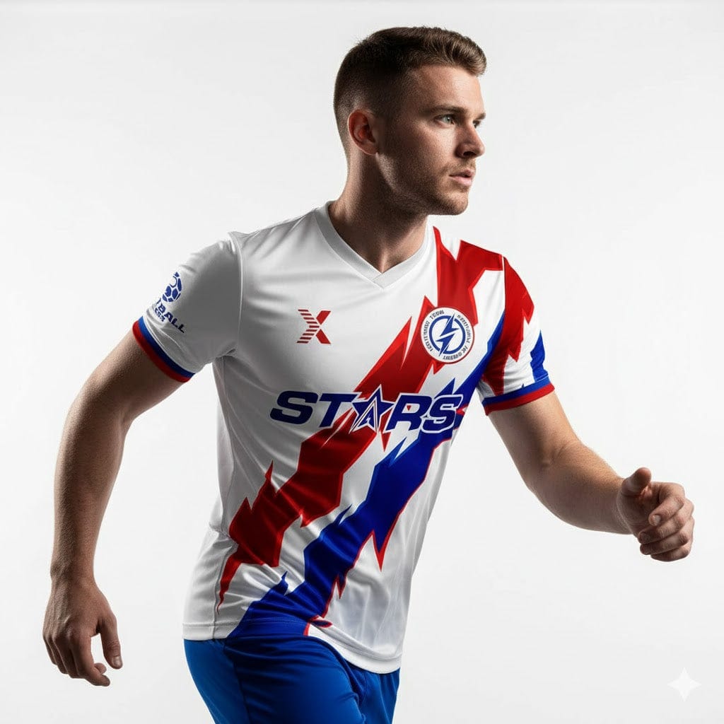 XTeamwear Soccer Jersey Custom Soccer Jersey – Abstract Cityscape Pattern & Crew Neck