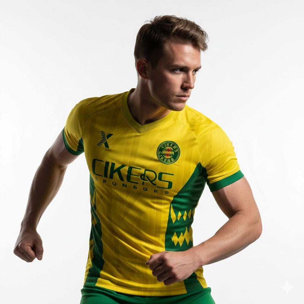 XTeamwear Soccer Jersey Custom Soccer Jersey – Abstract Geometric Gradient Grid & Crew Neck