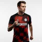 XTeamwear Soccer Jersey Custom Soccer Jersey – Diamond Grid Gradient Block Print & Crew Neck