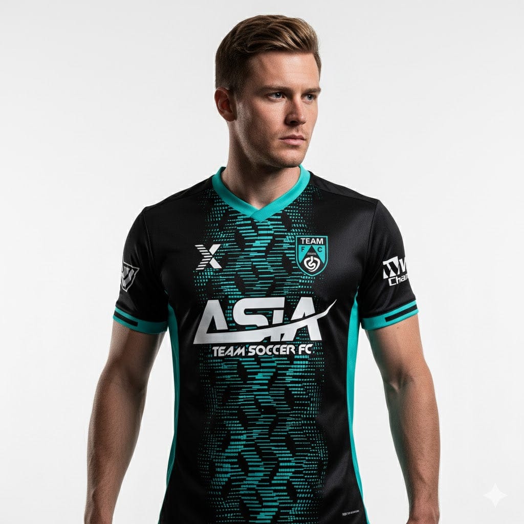 XTeamwear Soccer Jersey Custom Soccer Jersey – Shattered Geometric Pattern & Crew Neck