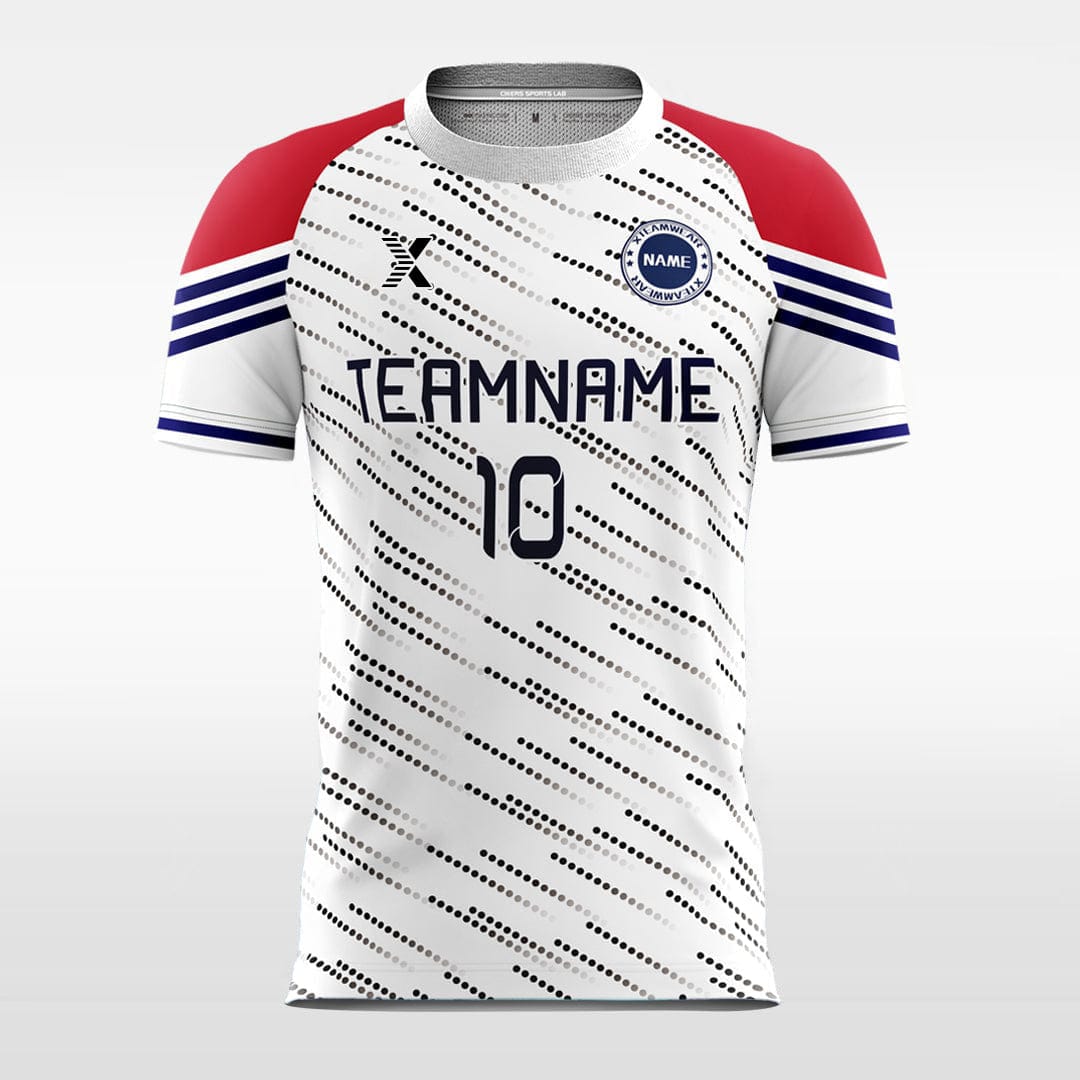 XTeamwear Soccer Jersey Fashion Polka Dot - Custom Kids Soccer Jerseys White Design