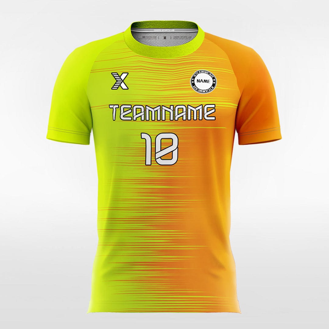 XTeamwear Soccer Jersey Gradient Color - Women Custom Soccer Jerseys Design Orange and Yellow