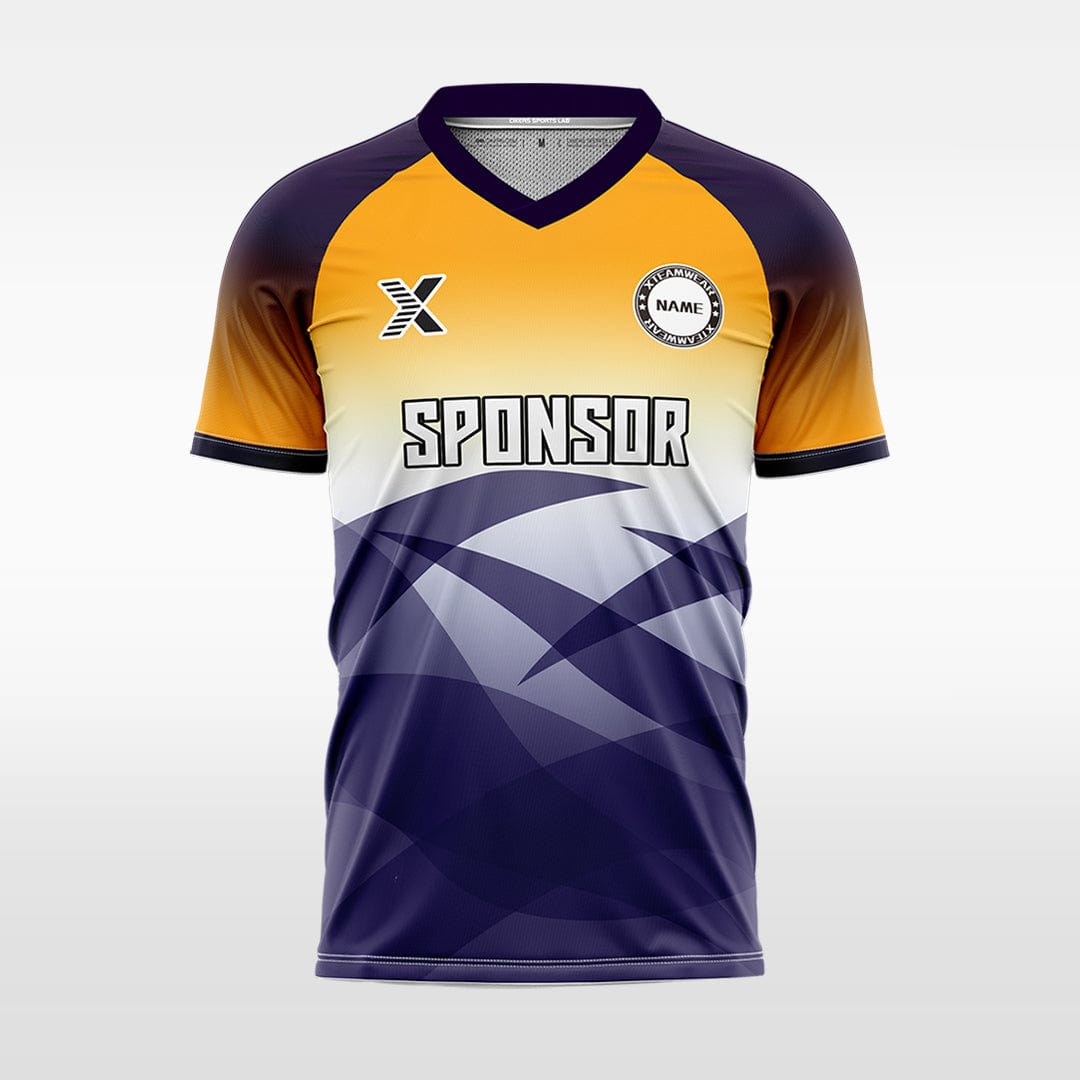 XTeamwear Soccer Jersey orange color / S Custom Gradient Soccer Jersey – Geometric V-Neck Short Sleeve Top
