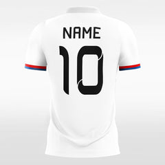 XTeamwear Soccer Jersey Red and Blue Graphic - Custom Kids Soccer Jerseys Design White