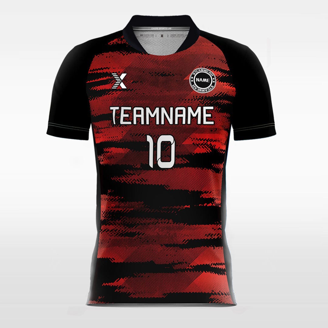XTeamwear Soccer Jersey Red Mosaic - Custom Kids Soccer Jerseys Camouflage Design
