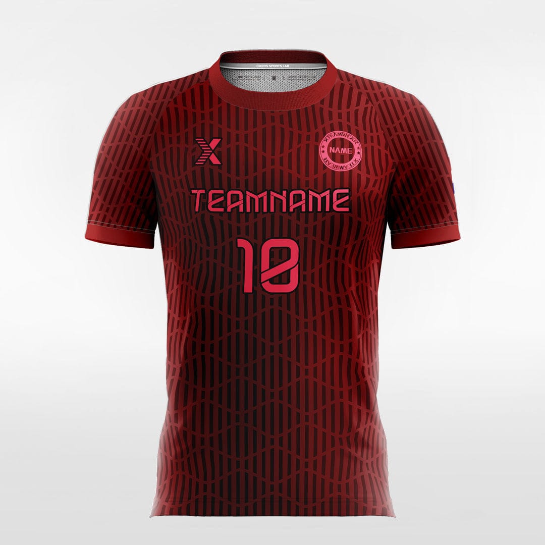 XTeamwear Soccer Jersey Red Stripe - Women Custom Soccer Jerseys Design Graphic
