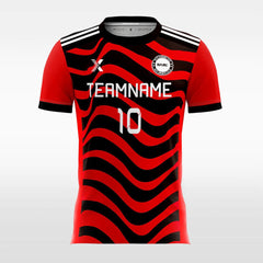 XTeamwear Soccer Jersey Red Zebra Print - Custom Kids Soccer Jerseys Design Online