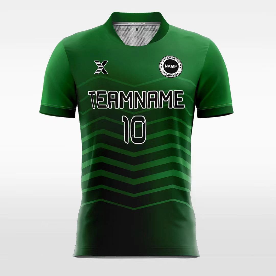XTeamwear Soccer Jersey Retro Green Wave - Custom Kids Soccer Jerseys Online Design