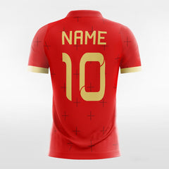 XTeamwear Soccer Jersey Retro Red Graphic - Women Custom Soccer Jerseys Design Online