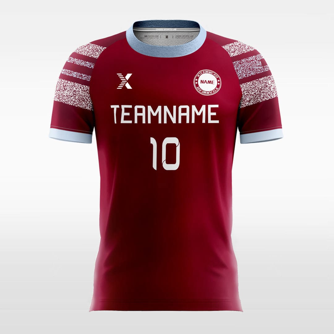 XTeamwear Soccer Jersey Simple Stripe Trim - Custom Kids Soccer Jerseys Design Red