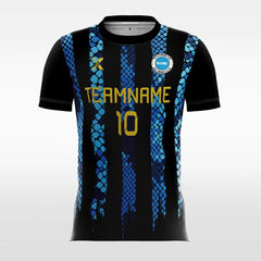 XTeamwear Soccer Jersey Snake Print - Custom Kids Soccer Jerseys Design Blue Stripe