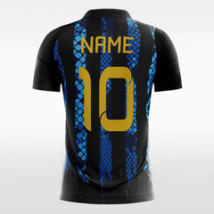 XTeamwear Soccer Jersey Snake Print - Custom Kids Soccer Jerseys Design Blue Stripe