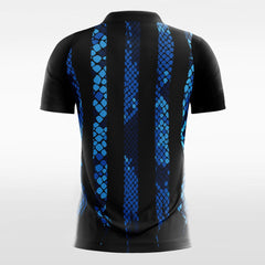 XTeamwear Soccer Jersey Snake Print - Custom Kids Soccer Jerseys Design Blue Stripe