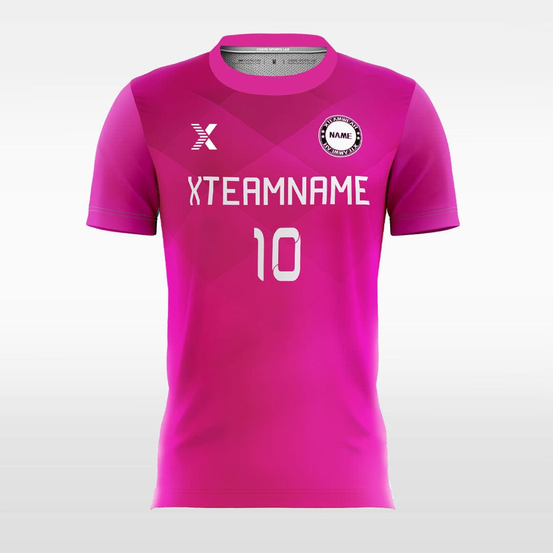 XTeamwear Soccer Jersey Vintage Neon Pink - Women Custom Soccer Jerseys Plaid Design