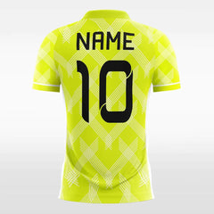 XTeamwear Soccer Jersey Vintage Yellow Check - Women Custom Soccer Jerseys Neon Design
