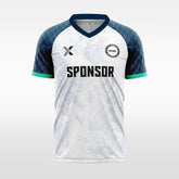 XTeamwear Soccer Jersey White / S Custom Marble-Texture Soccer Jersey – Modern Contrast Sleeve Design