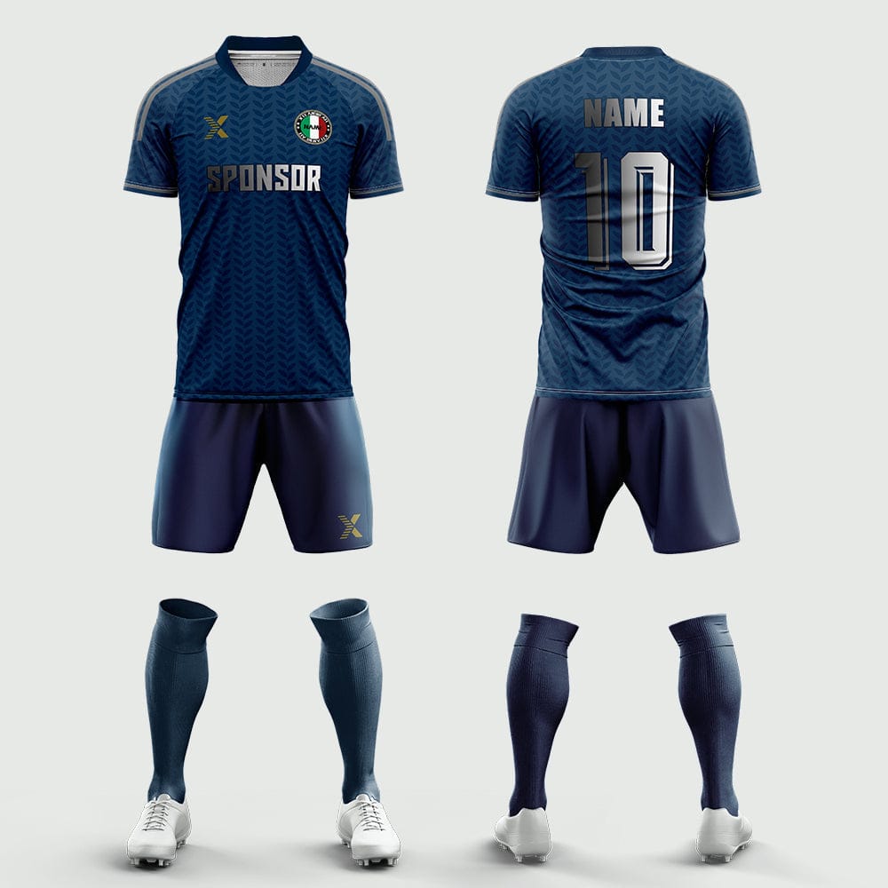 XTeamwear Soccer Uniforms 2026 Global Elite Series - Custom Soccer Jerseys Kit Sublimated for Team(blue and dark gray)