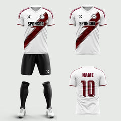 XTeamwear Soccer Uniforms 2026 Global Elite Series - Custom Soccer Jerseys Kit Sublimated for Team(Crimson and white)