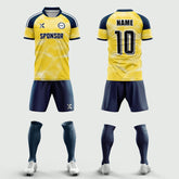 XTeamwear Soccer Uniforms 2026 Global Elite Series - Custom Soccer Jerseys Kit Sublimated for Team(Dark blue and yellow)