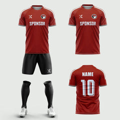 XTeamwear Soccer Uniforms 2026 Global Elite Series - Custom Soccer Jerseys Kit Sublimated for Team(Sports Red)