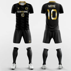 XTeamwear Soccer Uniforms Black Gold - Custom Soccer Jerseys Kit Sublimated Design