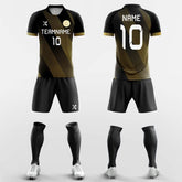 XTeamwear Soccer Uniforms Black Gold - Custom Soccer Jerseys Kit Sublimated Design