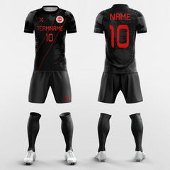XTeamwear Soccer Uniforms Black Marble - Custom Soccer Jerseys Kit Sublimated for Club