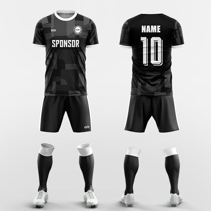 XTeamwear Soccer Uniforms black / S cube- Custom Soccer Jerseys Kit Sublimated for Team