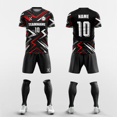 XTeamwear Soccer Uniforms black / S Dynamic electric texture - Custom Soccer Jerseys Kit Sublimated for Team