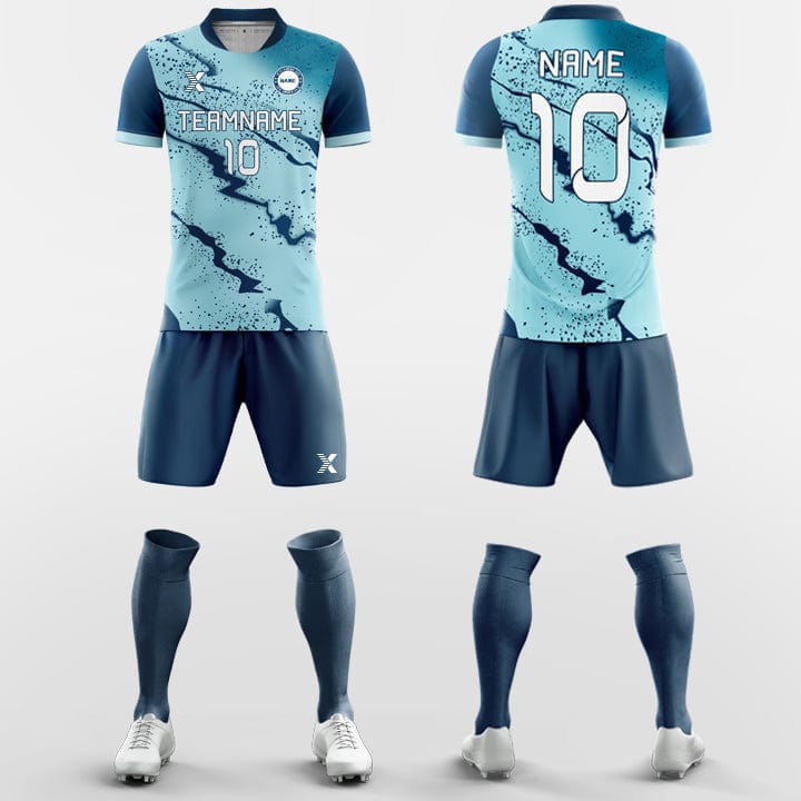 XTeamwear Soccer Uniforms Blue Beach-Custom Soccer Jerseys Kit Sublimated Design