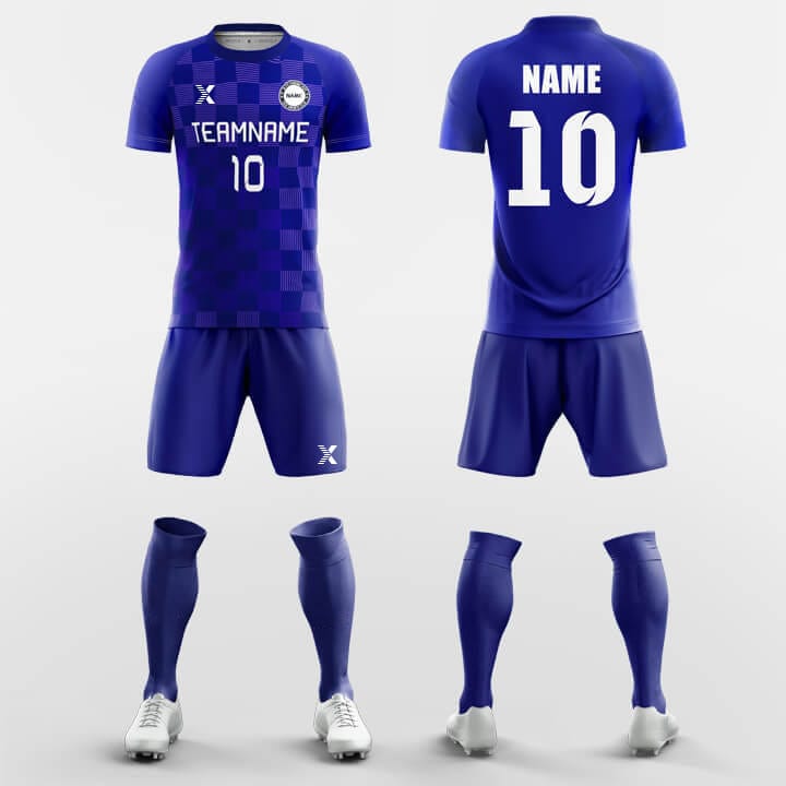 XTeamwear Soccer Uniforms Blue Block - Custom Soccer Jerseys Kit Sublimated Design