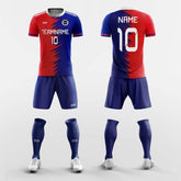 XTeamwear Soccer Uniforms Blue & Red / S Double Faced 8 - Custom Sublimation Short Sleeve Soccer Kits