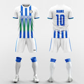 XTeamwear Soccer Uniforms blue / S Four vertical stripes - Custom Soccer Jerseys Kit Sublimated for Team