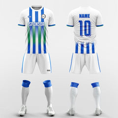 XTeamwear Soccer Uniforms blue / S Four vertical stripes - Custom Soccer Jerseys Kit Sublimated for Team