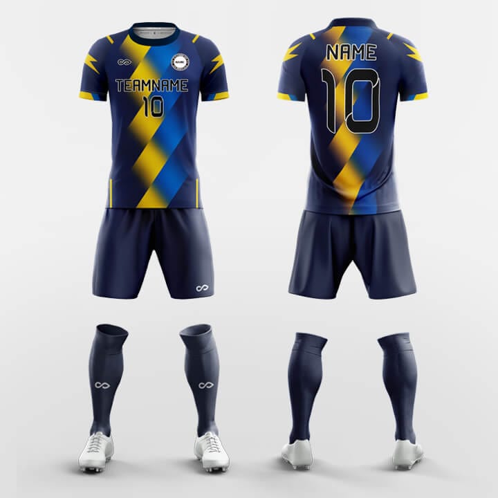 XTeamwear Soccer Uniforms Blue / S Gradient Stripe - Custom Soccer Jerseys Kit Sublimated