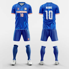 XTeamwear Soccer Uniforms Blue / S Ostentation - Custom Soccer Jerseys Kit Sublimated Design