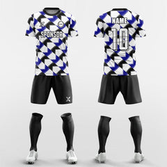 XTeamwear Soccer Uniforms blue / S Two-color zebra stripes - Custom Soccer Jerseys Kit Sublimated for Team