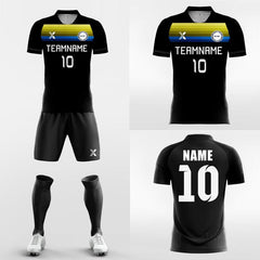 XTeamwear Soccer Uniforms Classic Black - Custom Soccer Jerseys Kit Sublimated Design