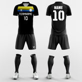 XTeamwear Soccer Uniforms Classic Black - Custom Soccer Jerseys Kit Sublimated Design