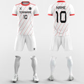 XTeamwear Soccer Uniforms Classic Red Striped - Custom Soccer Jerseys Kit Design