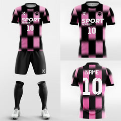 XTeamwear Soccer Uniforms Cool Gradient Plaid - Custom Soccer Jerseys Kit Pink Design