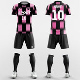 XTeamwear Soccer Uniforms Cool Gradient Plaid - Custom Soccer Jerseys Kit Pink Design