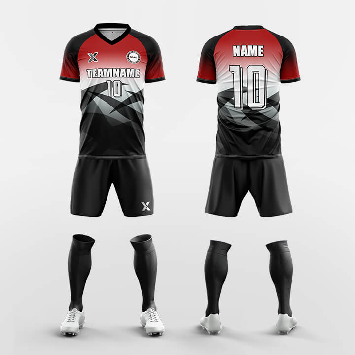 XTeamwear Soccer Uniforms Custom Gradient Soccer Jersey Kit – Modern Geometric Teamwear with Name & Number