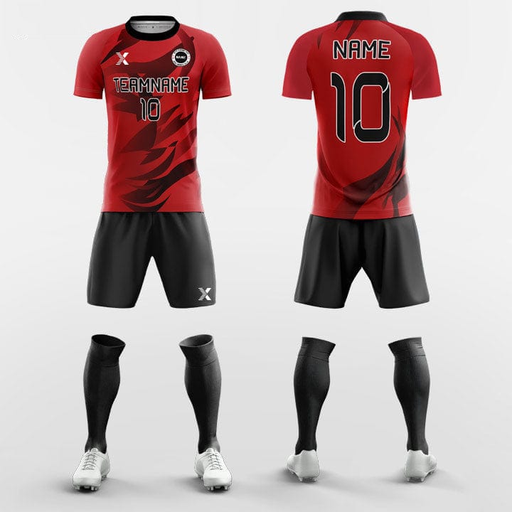 XTeamwear Soccer Uniforms Fire Graphic - Custom Soccer Jerseys Kit Sublimated for Youth