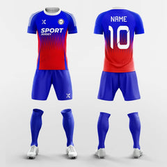 XTeamwear Soccer Uniforms Fluorescent Blue / S Rainbow Trajectory - Custom Soccer Jerseys Kit Sublimated for Team FT260324S